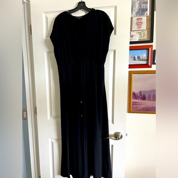 Boston Proper Front Slit Black Pullover Dress - Picture 1 of 7